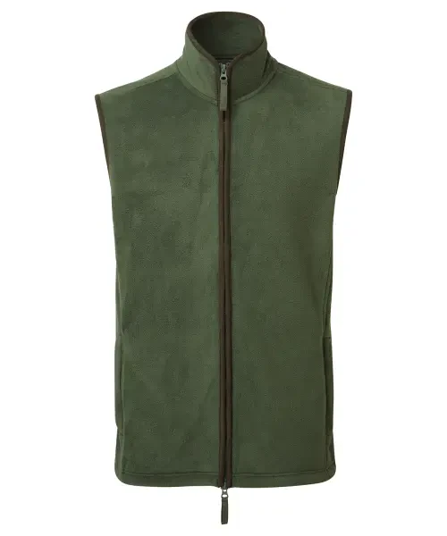 Premier Artisan Fleece Gilet Moss Green/brown