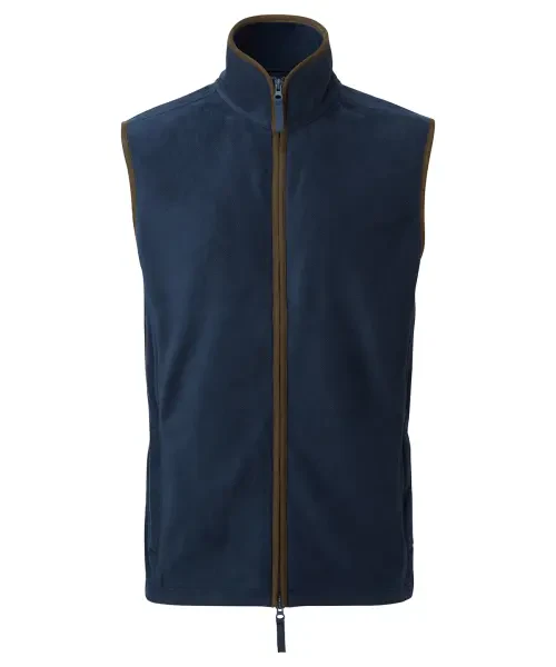 Premier Artisan Fleece Gilet Navy/brown