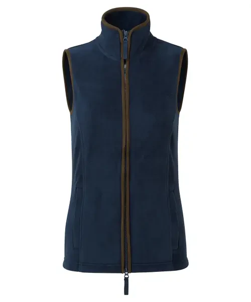 Premier Women’s Artisan Fleece Gilet Navy/brown