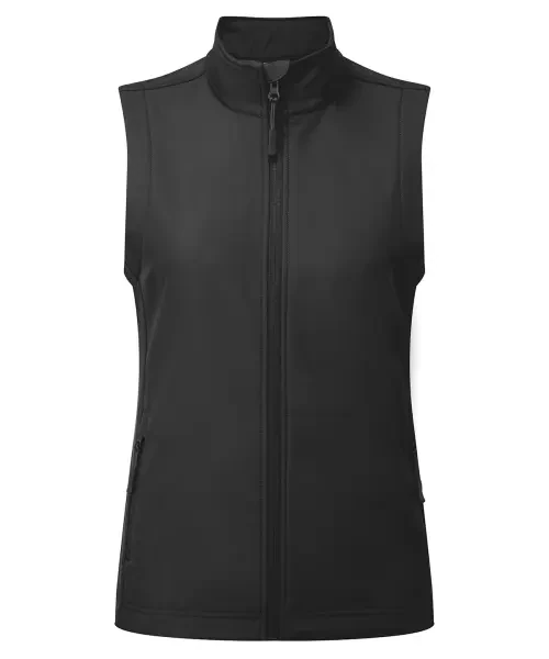 Premier Women’s Windchecker Printable And Recycled Gilet Black