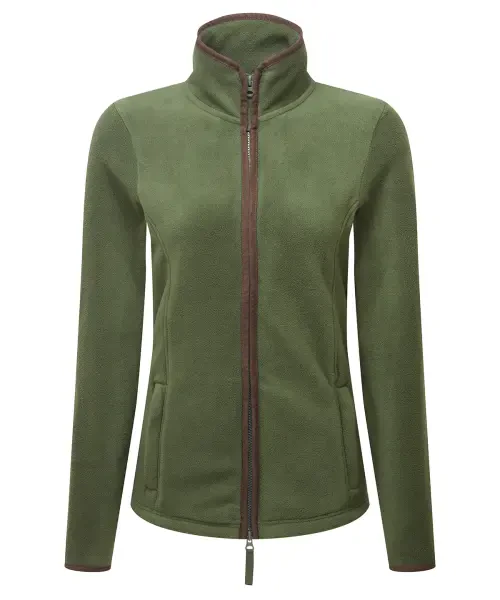 Premier Women’s Artisan Fleece Jacket Moss Green/brown