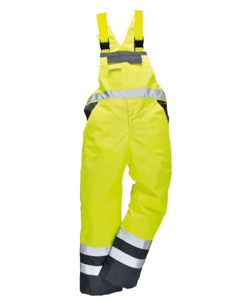 Portwest Contrast Bib and Brace Unlined (S488) Yellow/Navy