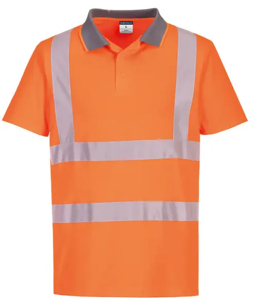 Portwest Eco Hi-Vis Short Sleeve Polo (ec10) Orange