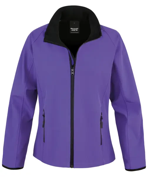 Result Women's Core Printable Softshell Jacket Purple/black