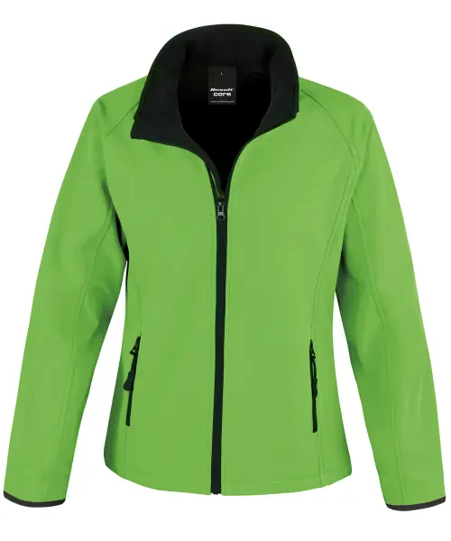 Result Women's Core Printable Softshell Jacket Vivid Green/black