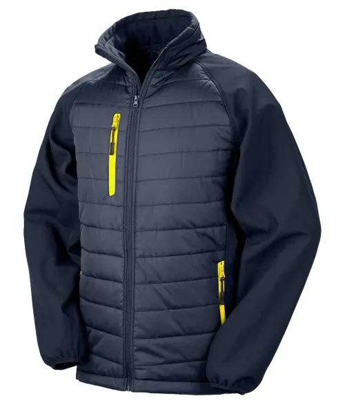 Result Compass Padded Softshell Jacket Navy/yellow