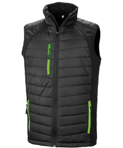 Result Compass Padded Softshell Gilet Black/lime