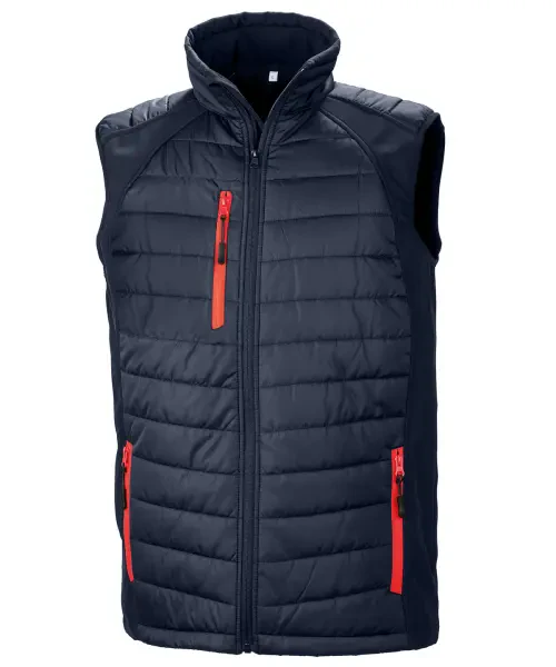 Result Compass Padded Softshell Gilet Navy/red