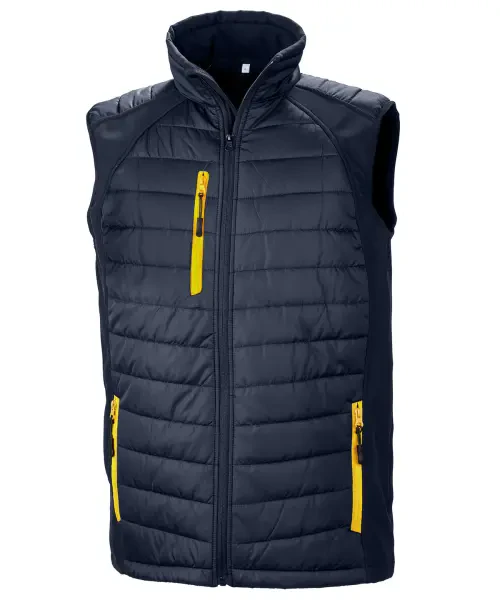 Result Compass Padded Softshell Gilet Navy/yellow