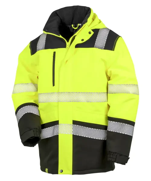 Result Printable Softshell Safety Coat Yellow/Black