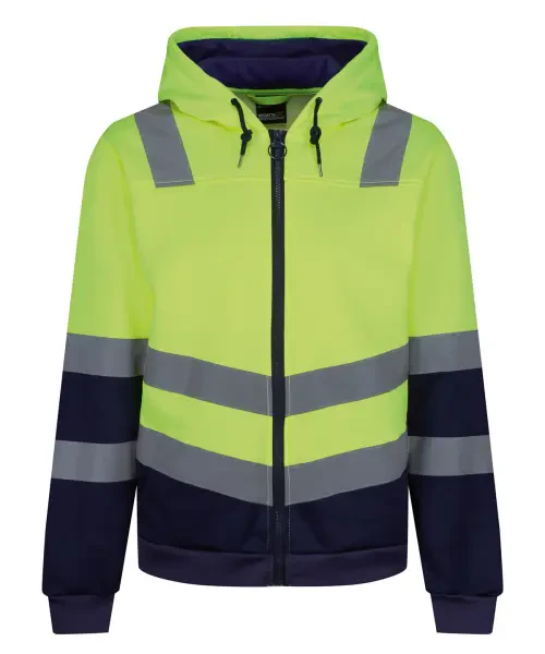 Regatta Pro Hi-Vis Full Zip Hoodie Yellow/Navy