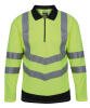 Regatta Pro Hi-Vis Long Sleeve Polo Shirt Yellow/Navy