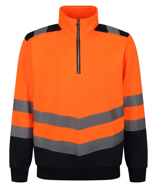 Regatta Pro Hi-Vis Quarter-Zip Sweatshirt Orange/Navy