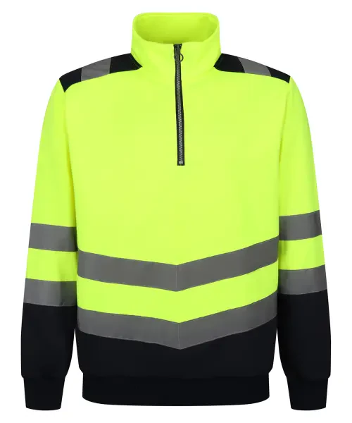 Regatta Pro Hi-Vis Quarter-Zip Sweatshirt Yellow/Navy