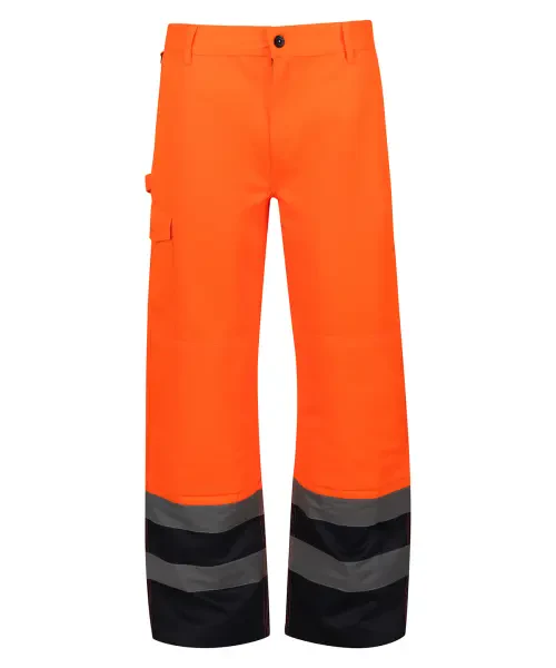 Regatta Pro Hi-Vis Cargo Trousers Orange/Navy