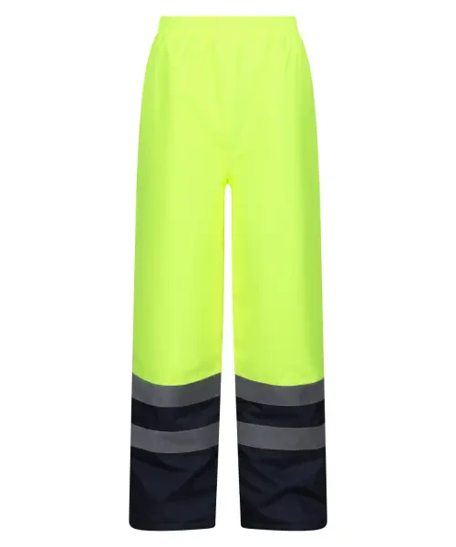 Regatta Pro Hi-Vis Insulated Overtrousers Yellow/Navy