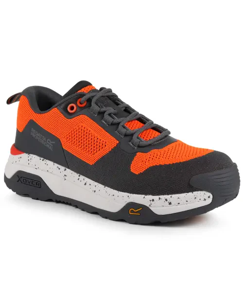 Regatta Crossfort S1 X-Over Metal-Free Safety Trainers Orange/Gunmetal