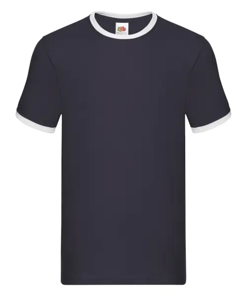 Fruit of the Loom Ringer T Navy/white