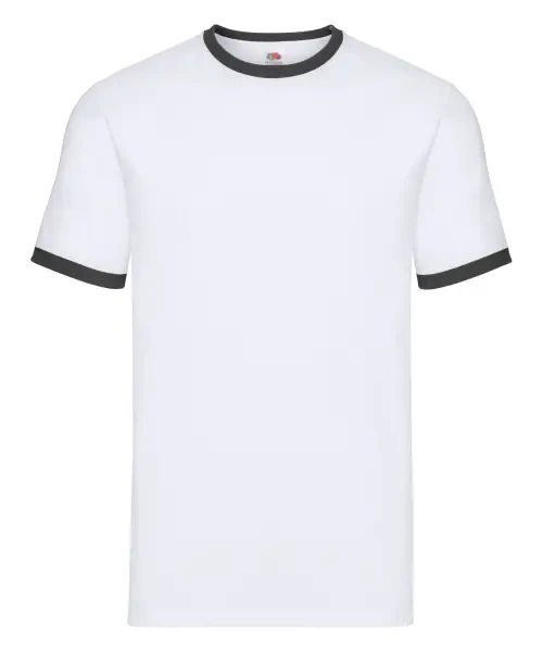 Fruit of the Loom Ringer T White/black