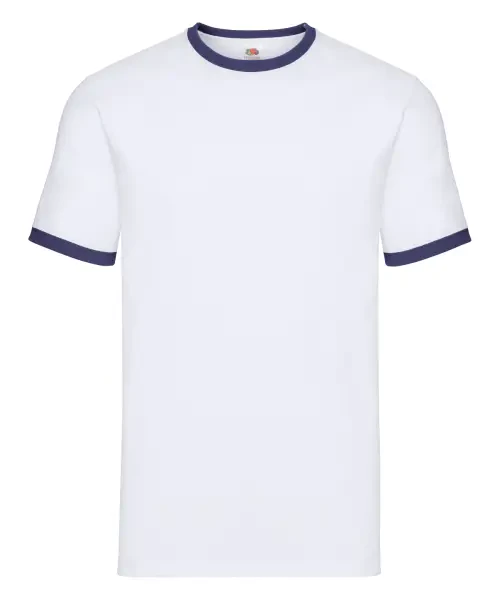 Fruit of the Loom Ringer T White/navy