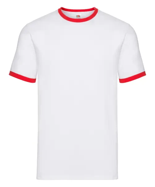 Fruit of the Loom Ringer T White/red