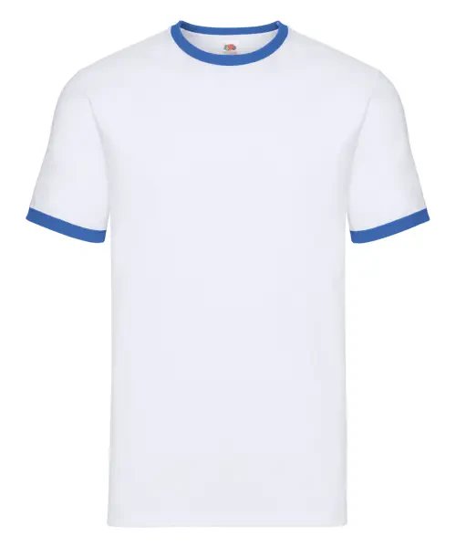 Fruit of the Loom Ringer T White/royal Blue