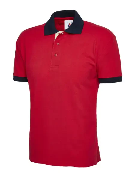 Uneek Contrast Poloshirt Red