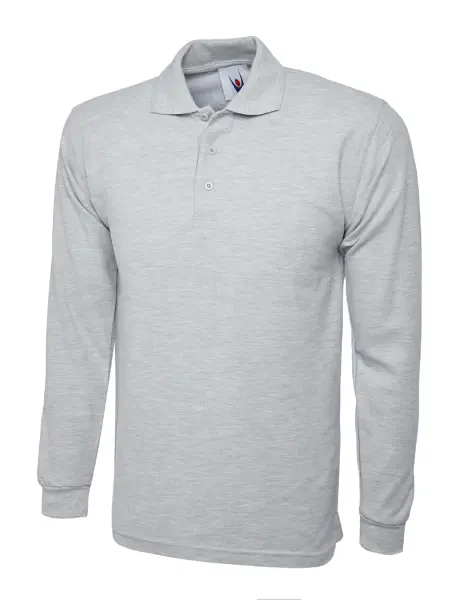 Uneek Longsleeve Classic Poloshirt Heather Grey