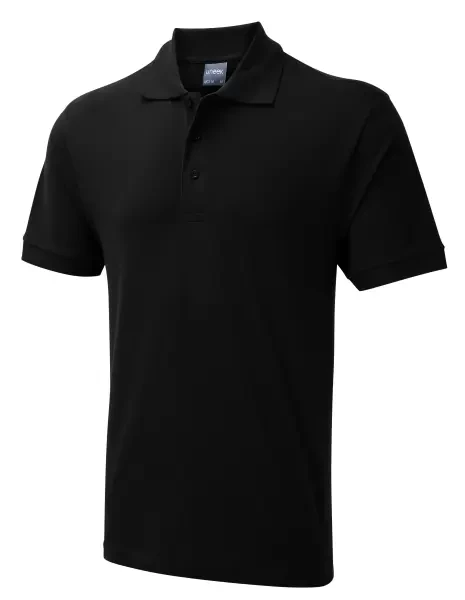 Uneek Mens Active Cotton Poloshirt Black