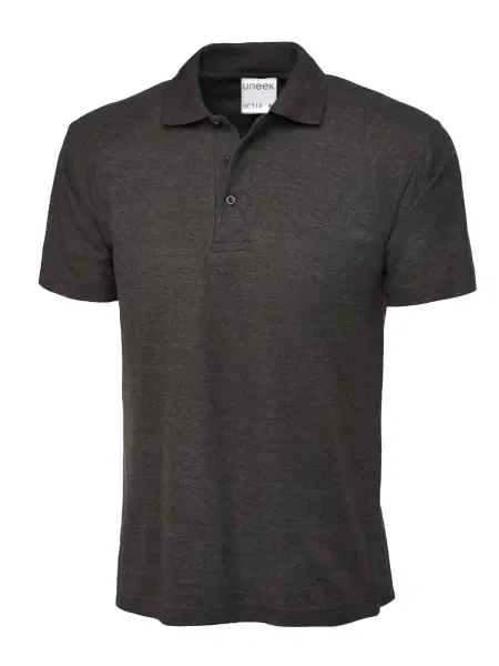 Uneek Mens Active Cotton Poloshirt Charcoal