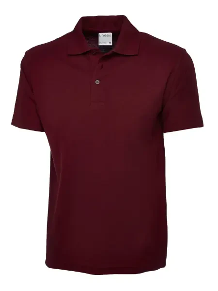 Uneek Mens Active Cotton Poloshirt Maroon