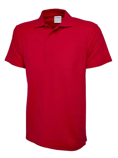 Uneek Mens Active Cotton Poloshirt Red