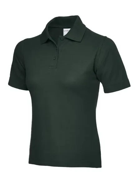 Uneek Ladies Active Cotton Poloshirt Bottle Green