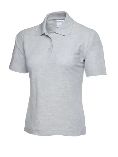 Uneek Ladies Active Cotton Poloshirt Heather Grey