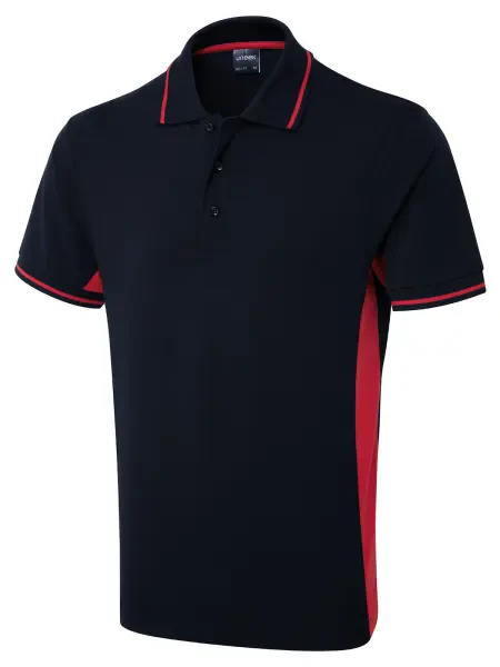 Uneek Two Tone Polo Shirt Navy/red