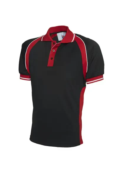 Uneek Sports Poloshirt Black/red