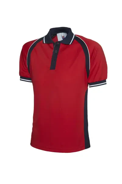 Uneek Sports Poloshirt Red/navy