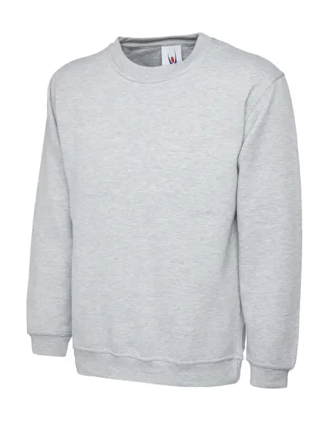 Uneek Ladies Deluxe Crew Neck Sweatshirt Heather Grey