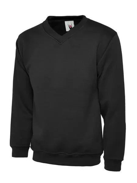 Uneek Classic V-neck Sweatshirt Black