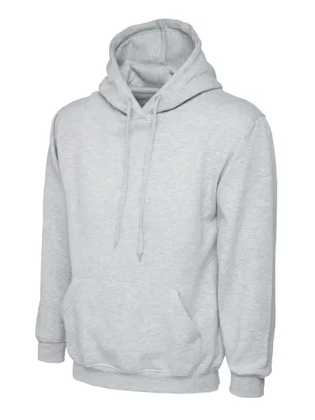 Uneek Classic Hooded Sweatshirt Heather Grey