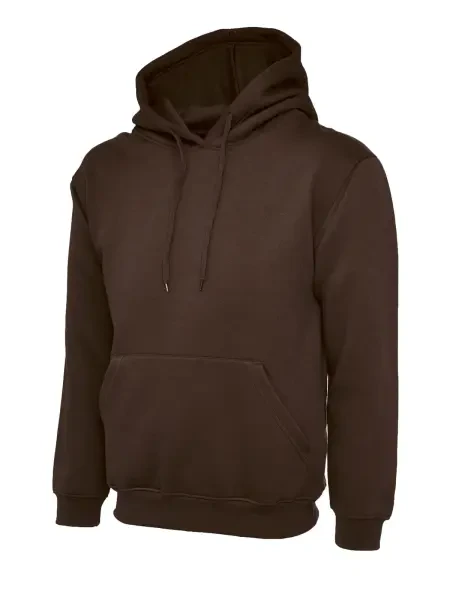 Uneek Classic Hooded Sweatshirt Brown