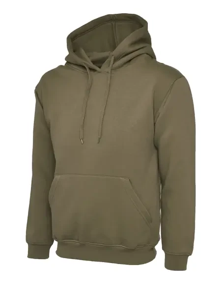 Uneek Classic Hooded Sweatshirt Military Green