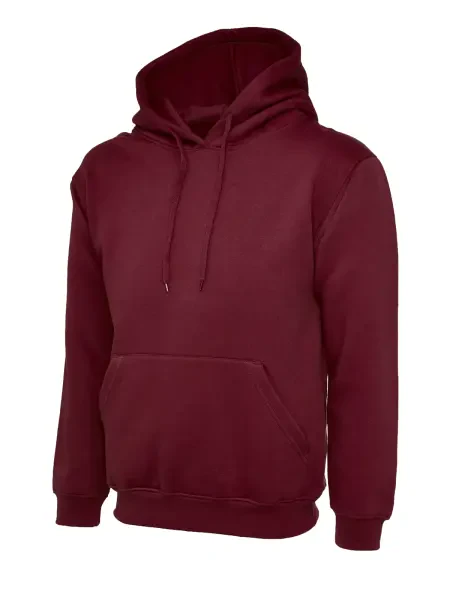 Uneek Classic Hooded Sweatshirt Maroon