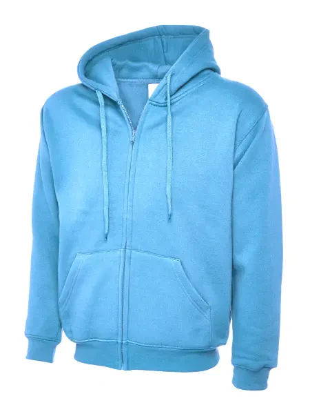 Uneek Adults Classic Full Zip Hooded Sweatshirt Sky