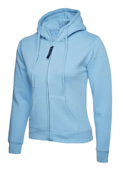 Uneek Ladies Classic Full Zip Hooded Sweatshirt Sky