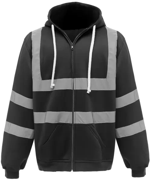 Yoko Hi-Vis Zip Hoodie (HVK07) Black