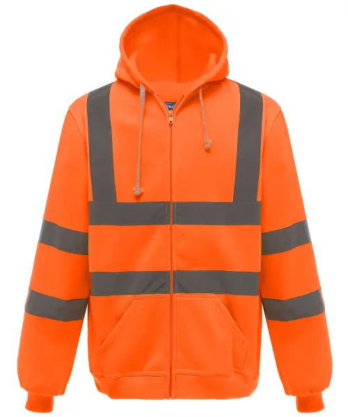 Yoko Hi-Vis Zip Hoodie (HVK07) Orange