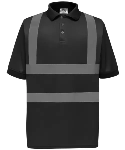 Yoko Hi-Vis Short Sleeve Polo (HVJ210) Black