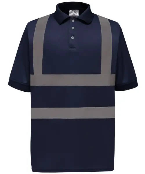 Yoko Hi-Vis Short Sleeve Polo (HVJ210) Navy