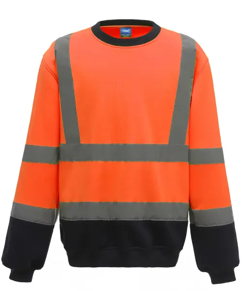 Yoko Hi-Vis Sweatshirt (HVJ510) Orange/Navy